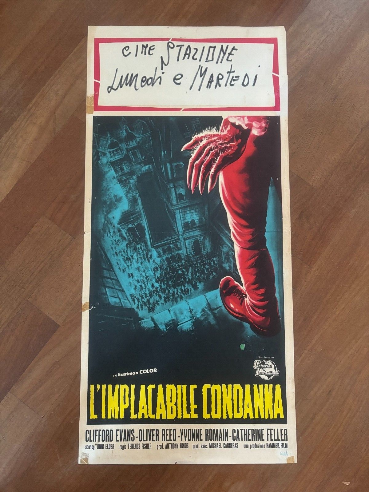 Locandina originale film L'implacabile condanna (1961) - Regia di Terence Fisher