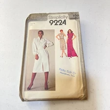 vtg simplicity sewing pattern women dress 10 9224 70s