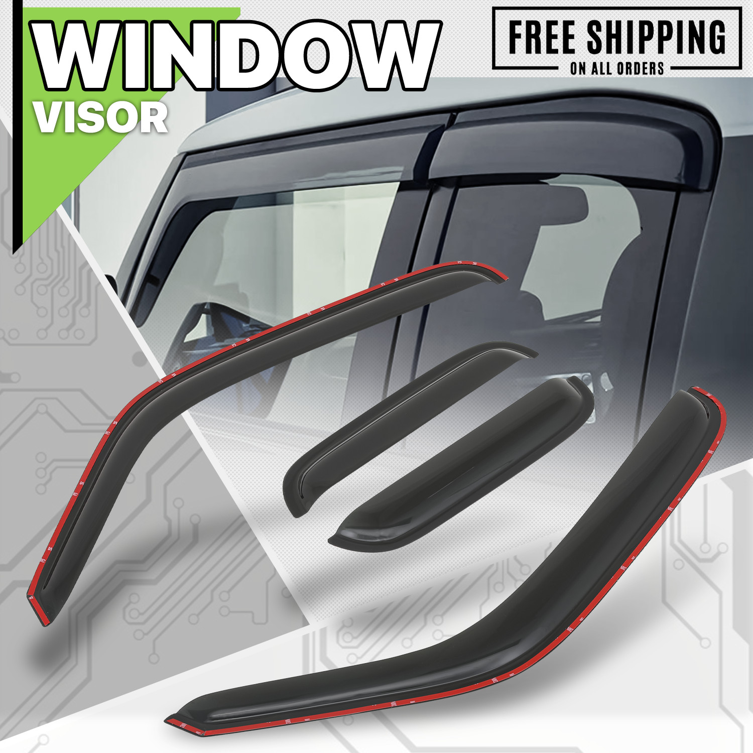 Smoke Window Visor Shade Vent Rain Deflector fit 99-11 Ford Ranger Extended Cab