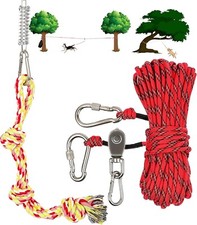 Dog Tie Out Trolley System - Dog Run Cable 50Ft Dog Zipline With Rope Toy