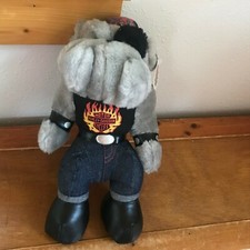 Gently Used Official Harley Davidson Plush Gray BULLDOG Dog in Jeans  Black