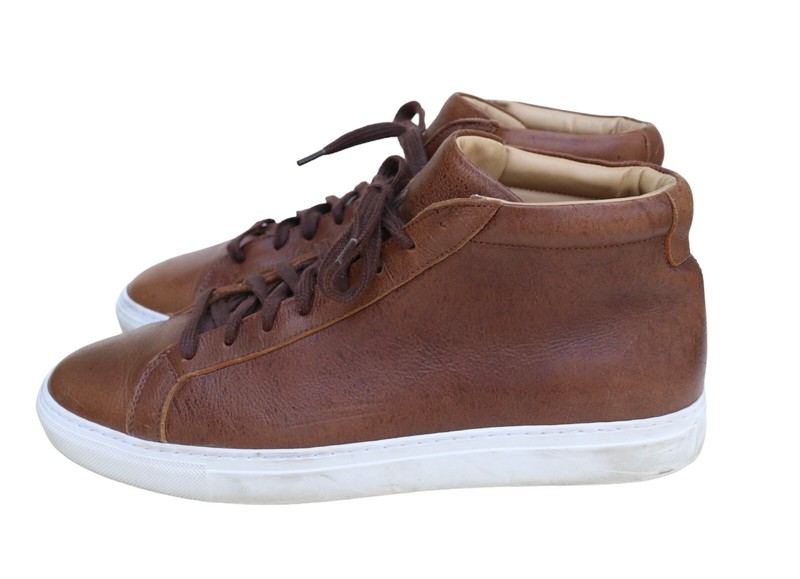 Taft Brown Leather High Top Casual Sneaker Tennis Shoes Mens SZ 11