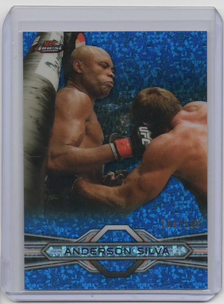 2013 Topps Finest UFC Anderson Silva /188 Blue Refractor Diamond Sparkle #46