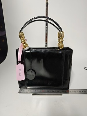 Christian Dior Top-Griff-Tasche Schwarz Leder, Goldhardware, Tragehenkel