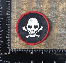SKULL  CROSSBONES SKELETON PUNK GOTH EMO ROCK EMBROIDERED SEW-ON PATCH