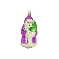 Haberland Christbaumschmuck,-Kugel - GroßEr Weihnachtsmann Mit Mantel Lila 11 Cm