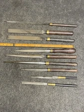 9 F.L. Grobet Watchmakers Machinists Smooth Cut Files SWISS With Exotic  Handles