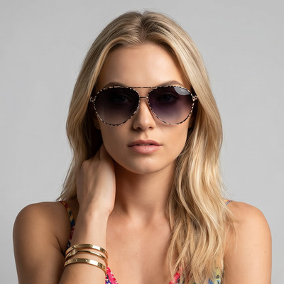 Guess GU7847 28B Designer Sonnenbrille Damen Aviator Schwarz Grau Gradient 60mm