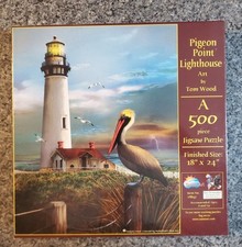 NEW SunsOut PIGEON POINT LIGHTHOUSE 500 piece puzzle