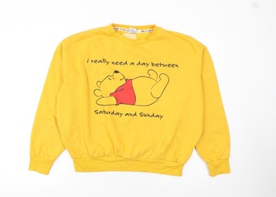 Disney Winnie Puuh Gelb Damen Medium Pullover Sweatshirt