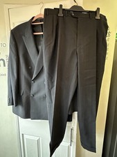 Marks And Spencer Double Breasted Navy Pinstripe Suit 44chest, 40” Waist &29”Leg