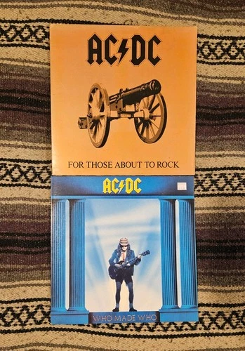 AC/DC Vinyl LP Lot For Those About To Rock /  Who Made Who Used Record Lot Angus