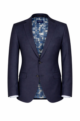 Ben Sherman Marineblau Anzug Sakko 100% Wolle Slim Fit Arbeit Business Schule Blazer