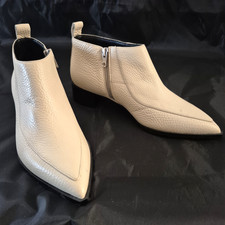 Everlane Women's Booties Boots Shoes Ivory Leather Zip Casual Dress 6.5