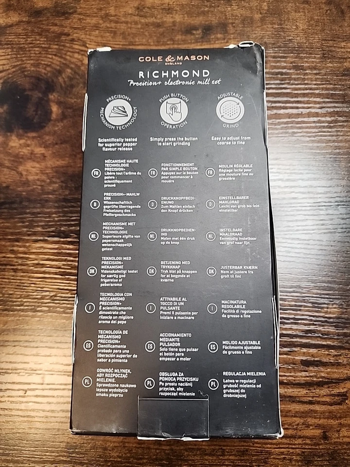 Cole & Mason Richmond Electronic Salt & Pepper Mill Gift Set - Silver - Image 2 of 2