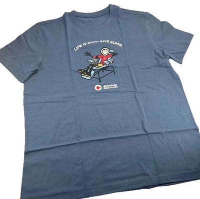 NEW 2026 - Life Is Good American Red Cross Give Blood Graphic T-Shirt Gildan