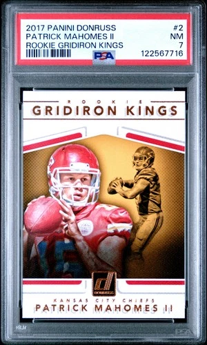 2017 PANINI DONRUSS RC GRIDIRON KINGS #2 PATRICK MAHOMES II ROOKIE RC PSA 7