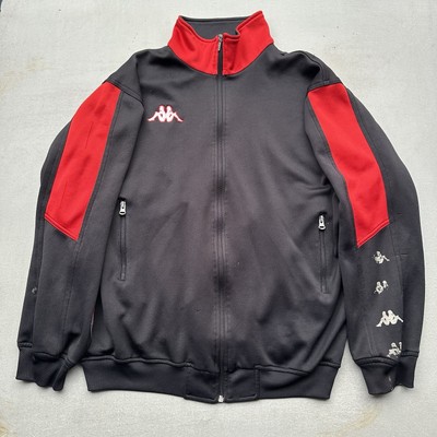Kappa Black Red Track Jacket Size Large