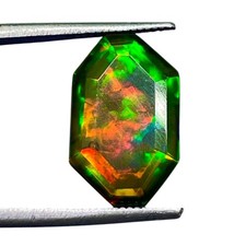 3.9 Cts Natural Black Opal 15.7x10mm Fancy Cut AAA Quality Flashy Loose Gemstone