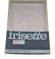 Vtg MCM Irisette Light Pink Damask Tablecloth 40 in. x 60 European Linen German