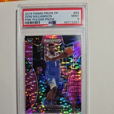 2019 PANINI PRIZM DP ZION WILLIAMSON PINK PULSAR PRIZM #64 MINT PSA 9