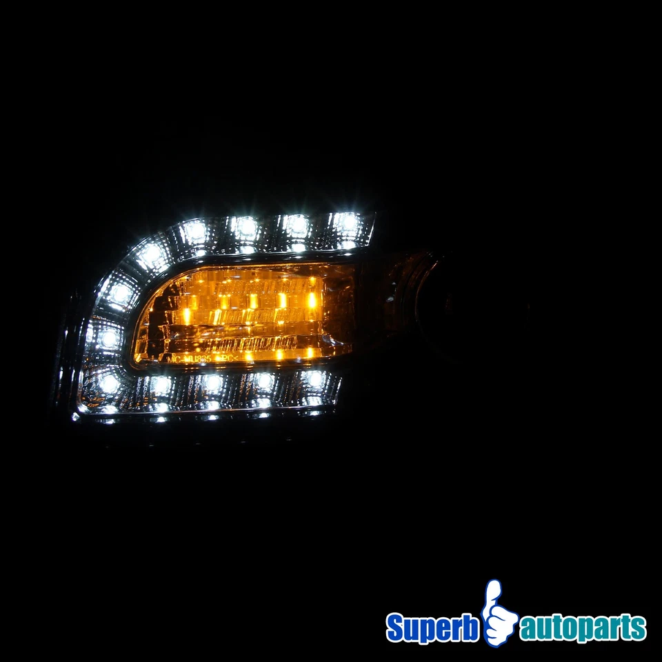 Fits 2005-2010 Chrysler 300 LED Signal Projector Headlights Glossy Black Smoke - Image 4 of 4