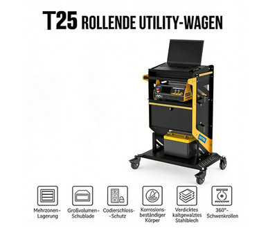 Werkzeugwagen Etagenwagen Zahlenschloss 360°Rollwagen Werkstattwagen Montagewage