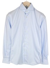 SUITSUPPLY Men's Formal Shirt 35 Light Blue Cotton Traveller Classic Slim 