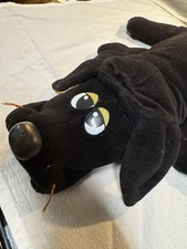 Vintage Pound Puppies Black Dog Plush Pillow Large Stuffed Animal PP Logo