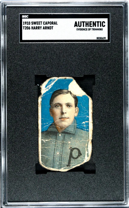1909 T206 HARRY ARNDT NNO POOR SWEET CAPORAL 350 SGC A BASEBALL PROVIDENCE GRAYS
