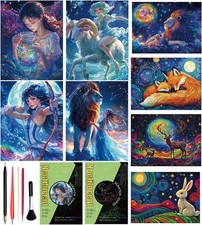 Scratch Paper Art Set - Magic Rainbow Scratchboards for DIY Crafts
