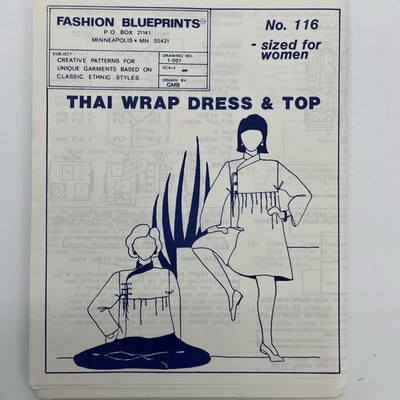 Fashion Blueprints 116 Thai Wrap Dress Or Top Small-med-large VTG 1982 Uncut
