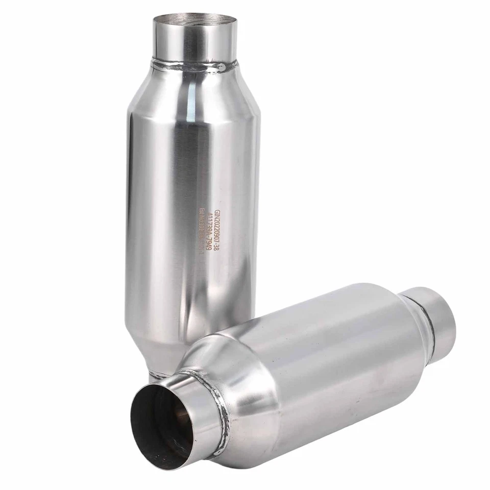 Pair 2.5" In/Out 12"L Exhaust Muffler Resonator Stainless Steel For Lexus IS250 - Image 3 of 4