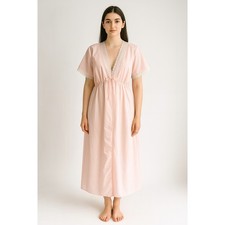pink nightgown and robe 70s vtg pastel peignoir lingerie set