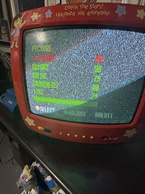 DORA THE EXPLORER 13'' COLOR CRT 2005 GAMING TV DTE313 POWER TESTED Repl. Remote