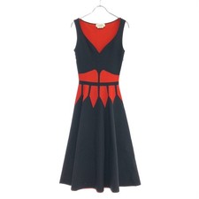ALEXANDER McQUEEN Sleeveless Rayon Knit Dress 650283 Black Red XXS Used MESC-0