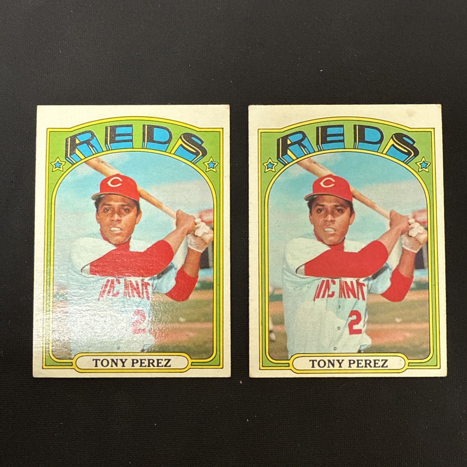 1972 Topps - Tony Perez #80 HOF Cincinnati Reds 2-Card Lot