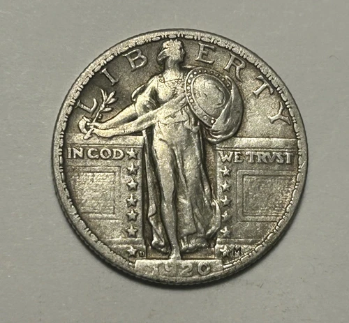 1920 D STANDING LIBERTY QUARTER VF-XF