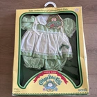 Vintage Cabbage Patch Kids Green Gingham Dress and Bloomers w/ White Apron Set