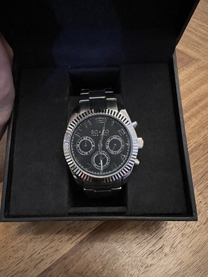 So&Co New York Chronograph Black Dial Stainless Steel Men's Watch