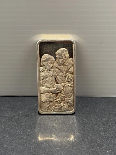 1975 Annual Father's Day Ingot by Konrad Hack .999 Fine Silver Bar 32.2 grams