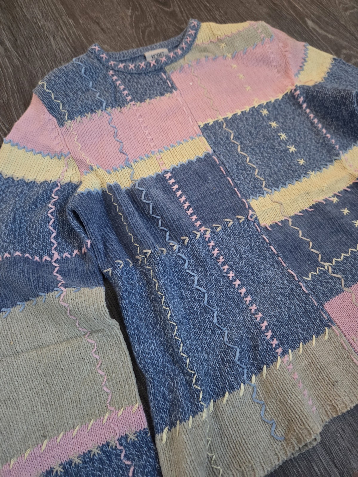 Vintage Koret Women’s Small  Patchwork Crochet Sw… - image 4