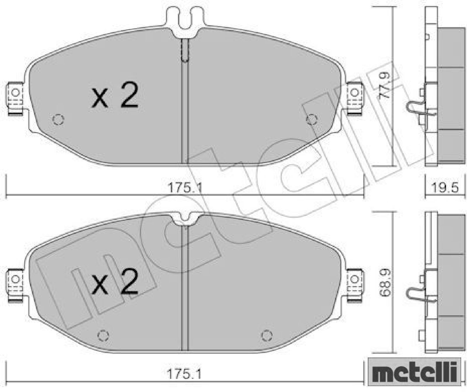 metelli 22-1132-0 Bremsbelagsatz für Scheibenbremse Bremsbelagsatz