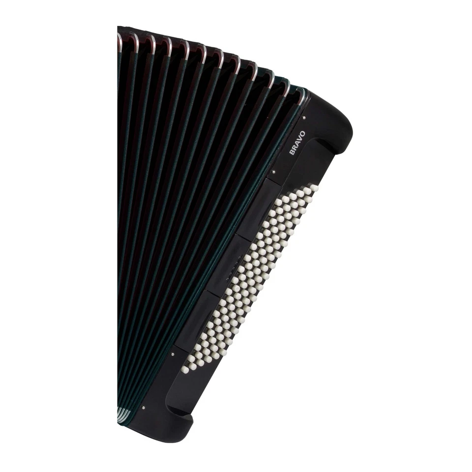 Hohner Bravo III 96 Chromatic Piano Key Accordion Jet Black - Image 3 of 4