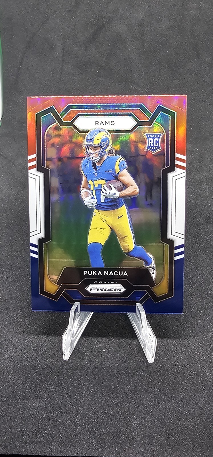 2023 PANINI PRIZM PUKA NACUA #357 RED WHITE BLUE PRIZM RC ROOKIE- LA RAMS