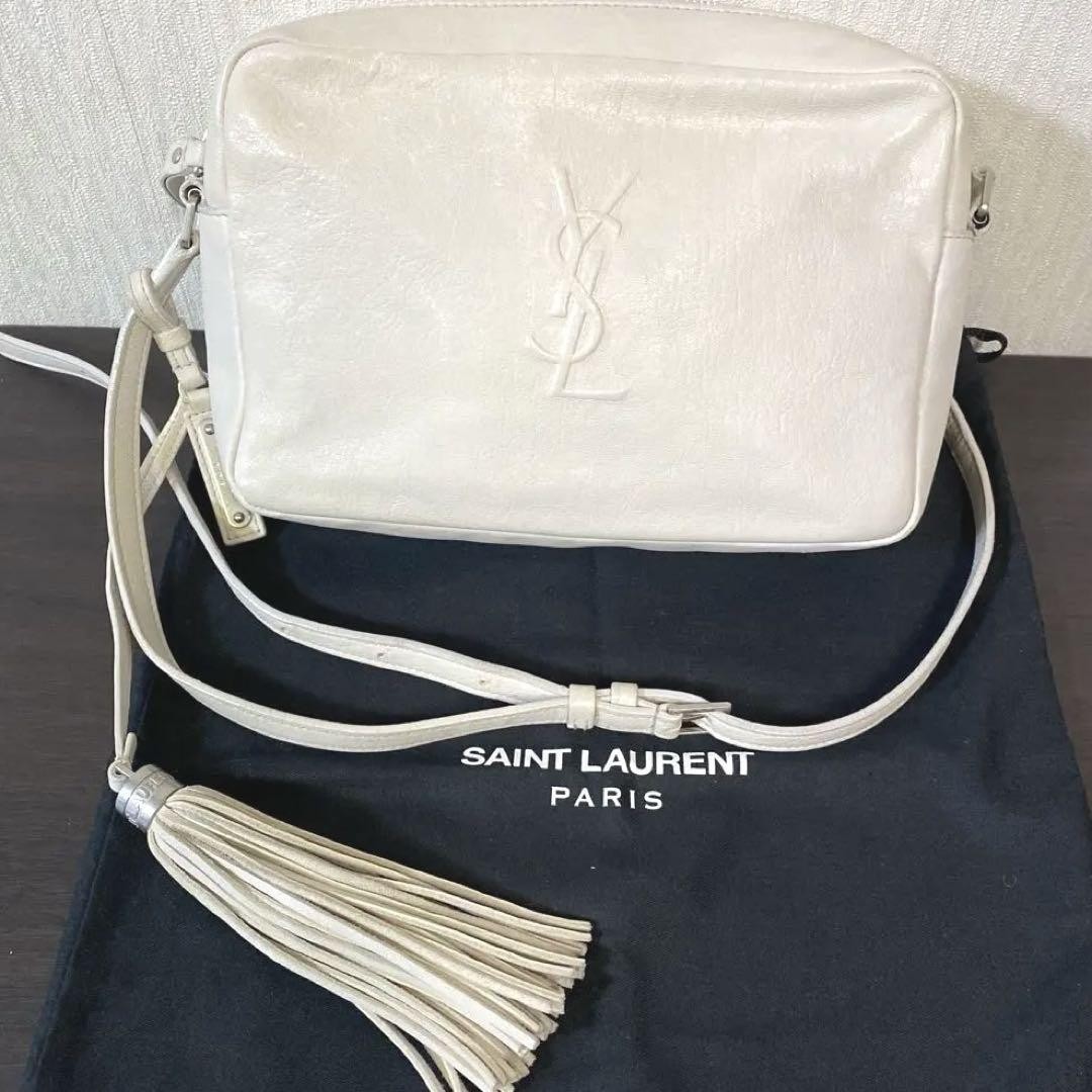 Borsa per fotocamera Saint Laurent Paris Off White Lou
