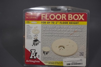 Arlington FLBAR101LA Adjustable Floor Box Kit Light Almond Round Outlet New