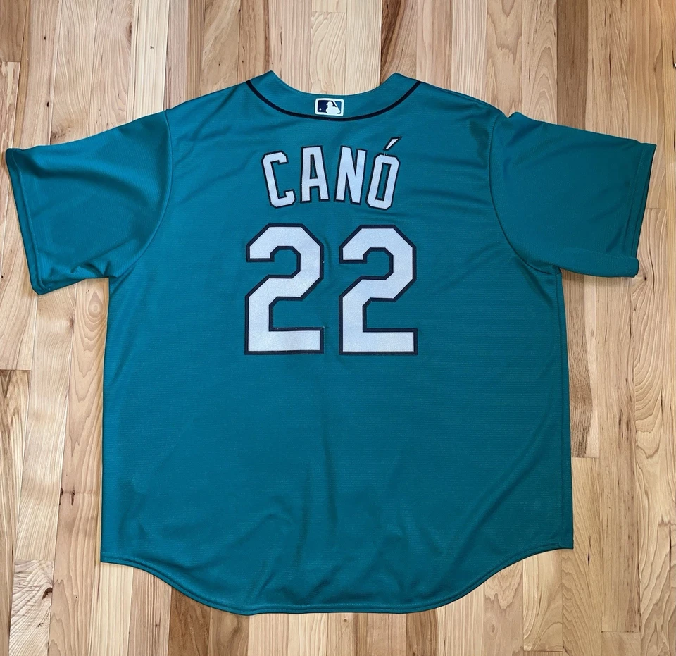 Seattle Mariners Robinson Cano #22 Majestic Cool Base Teal Jersey Sewn Men’s 2XL - Image 4 of 4