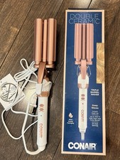 Conair Double Ceramic Triple Barrel Waver 1 in 30 Heat Turbo Boost BRAND NEW