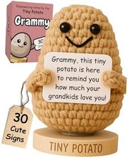 Grammy Gifts for Grandma - Cute Crochet Potato with 30 Positive Cards - Best